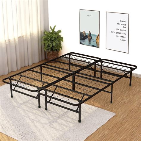 metal bed frame no box spring needed|foldable platform full.